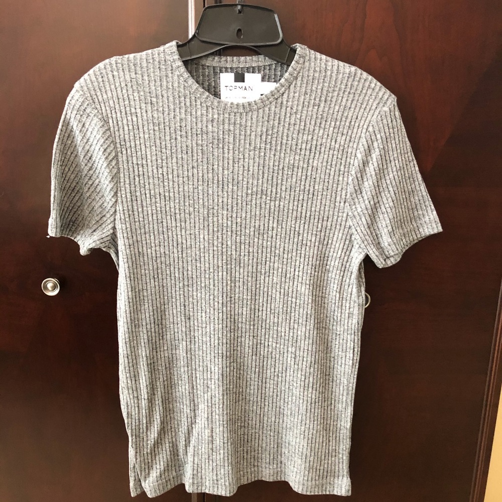 Grey short sleeve top by topman